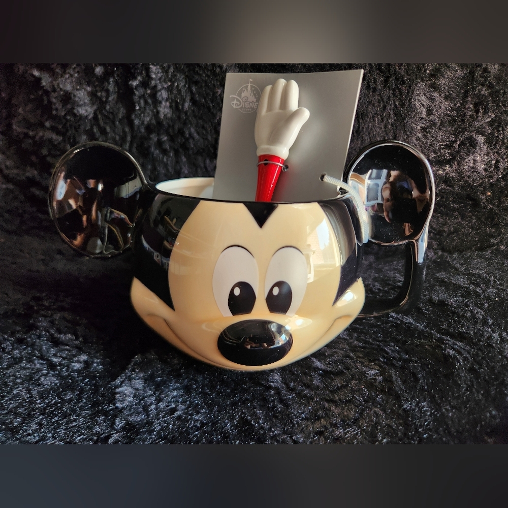 Disney mickey head cup with spoon